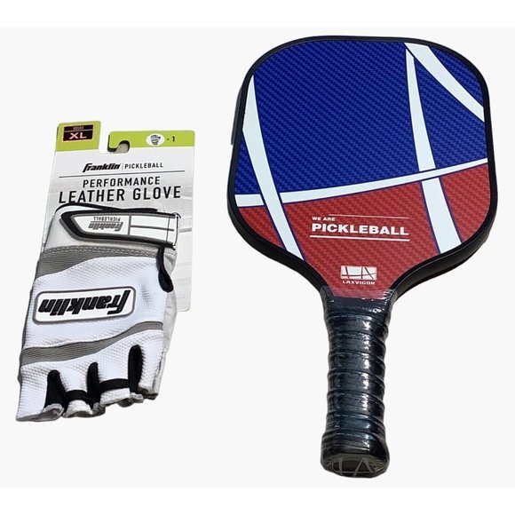 Laxvigor Pickelball Paddle & Franklin Performance Leather Glove Size XL Left